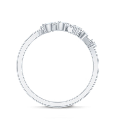 Marquise and Round Shape Natural Diamond Wrap Ring