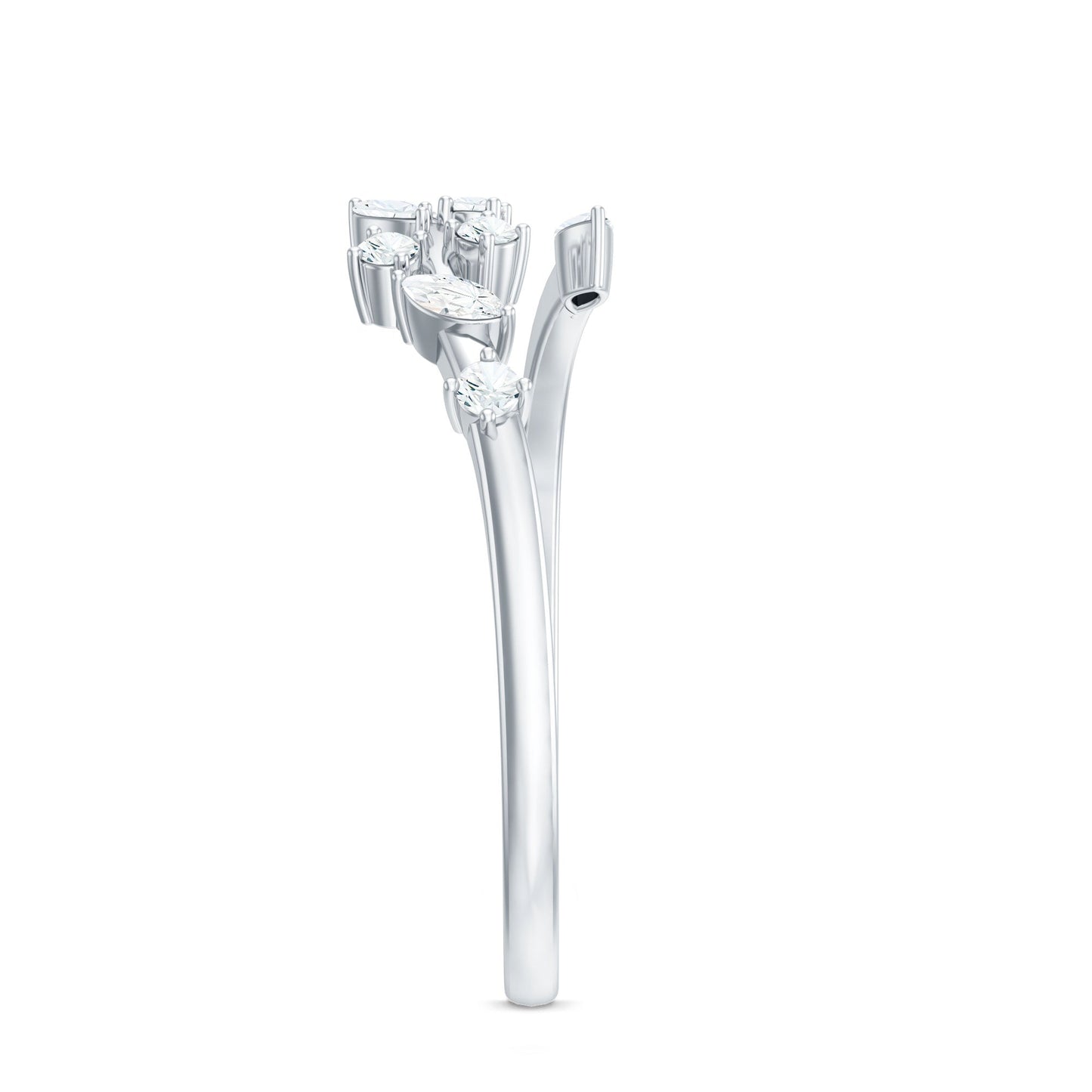 Marquise and Round Shape Natural Diamond Wrap Ring
