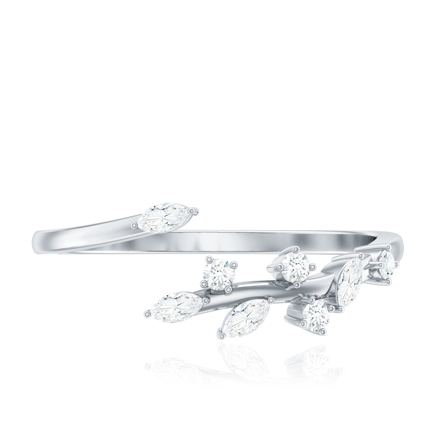 Marquise and Round Shape Natural Diamond Wrap Ring