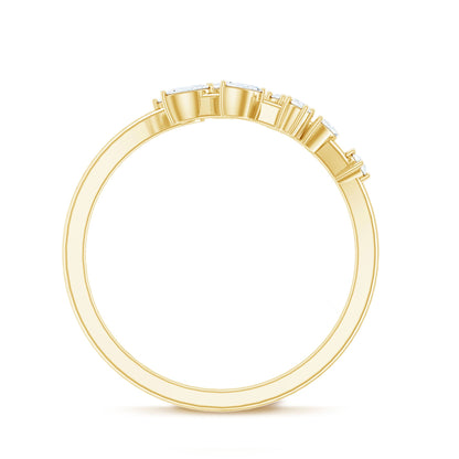 Marquise and Round Shape Natural Diamond Wrap Ring