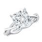 Certified 3 Carat Moissanite Princess Cut Engagement Ring with Braided Shank