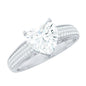 Certified Moissanite Heart Engagement Ring with Side Stones