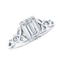 1.8 Carat Emerald Cut Moissanite Engagement Ring with Celtic Details