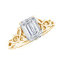1.8 Carat Emerald Cut Moissanite Engagement Ring with Celtic Details