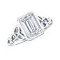 Bezel Set Emerald Cut Moissanite Celtic Engagement Ring