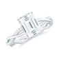 Emerald Cut Moissanite Solitaire Engagement Ring with Braided Band