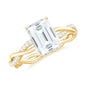 Emerald Cut Moissanite Solitaire Engagement Ring with Braided Band
