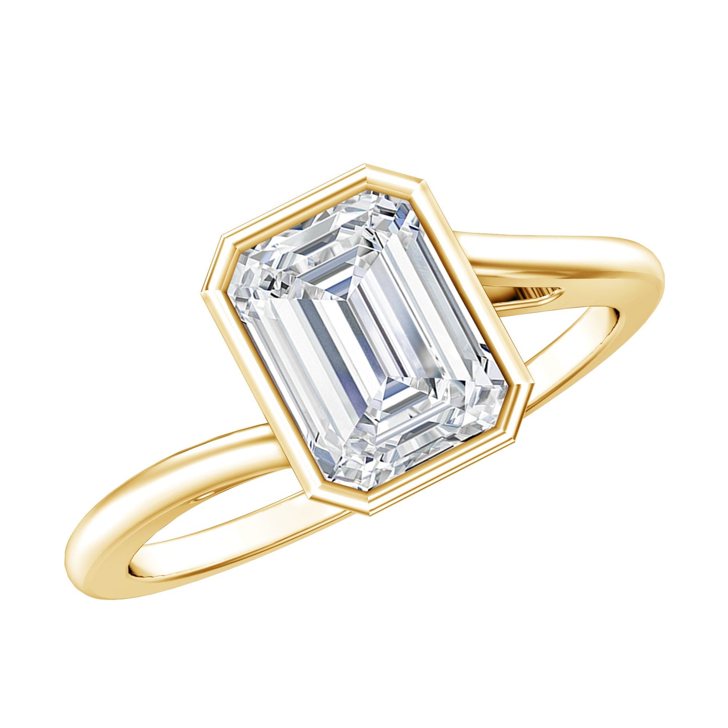 1.8 Emerald Cut Moissanite Engagement Ring For Women