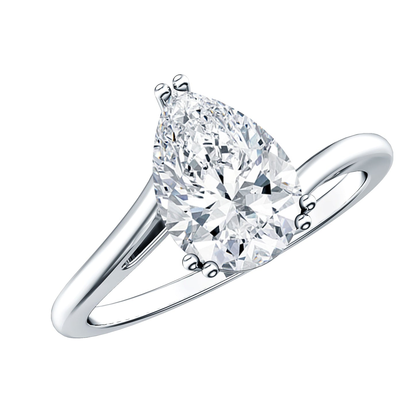 Pear Engagement Ring With Certified Moissanite