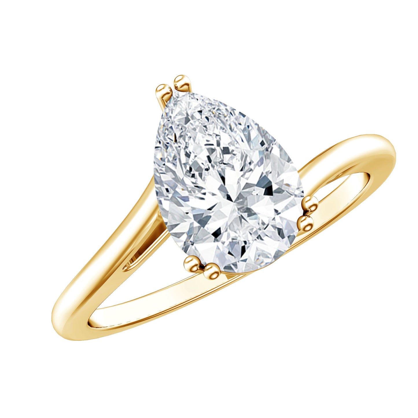 Pear Engagement Ring With Certified Moissanite