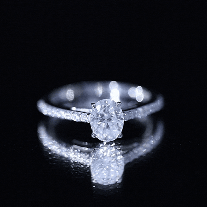 Brilliant Cut Moissanite Oval Engagement Ring