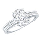 Certified Moissanite Oblong Engagement Ring in Double Prong Setting