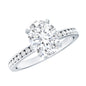 2 Carat Solitaire Moissanite Oval Engagement Ring with Channel Set Side Stones