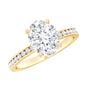 2 Carat Solitaire Moissanite Oval Engagement Ring with Channel Set Side Stones