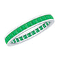 Channel Set Princess Cut Emerald Eternity Band Ring
