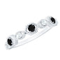 Certified Lab Grown Black and White Diamond Half Eternity Ring