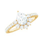 Moissanite Teardrop Engagement Ring with Half Halo