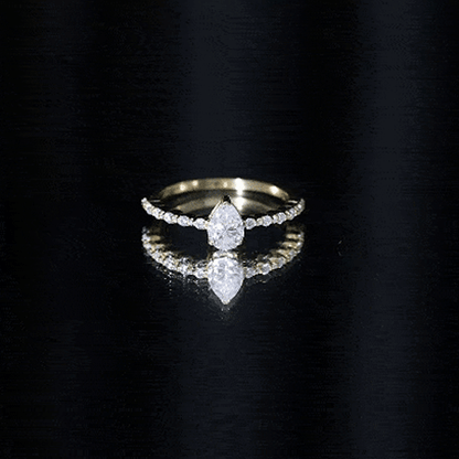 Pear Shape Solitaire Moissanite Promise Ring For Her