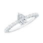 Pear Shape Solitaire Moissanite Promise Ring For Her