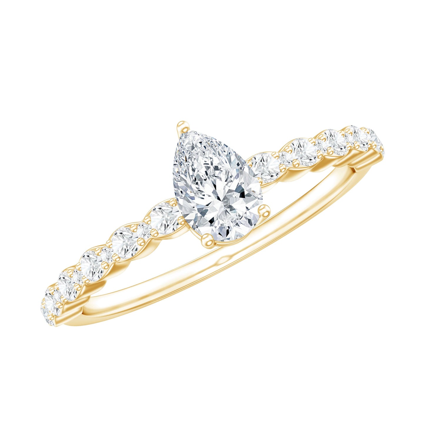 Pear Shape Solitaire Moissanite Promise Ring For Her