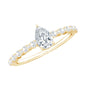 Pear Shape Solitaire Moissanite Promise Ring For Her