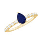 0.5 Carat Minimal Blue Sapphire Solitaire Promise Ring with Diamond