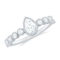 Beaded Bezel Set Moissanite Pear Engagement Ring