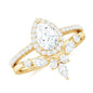 Pear Cut Moissanite Halo Bridal Ring Set with Certificate