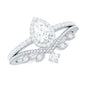 Vintage Style Moissanite Teardrop Wedding Ring Set