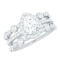 0.7 Carat Pear Shaped Moissanite Engagement Ring with 2 Enhancers