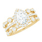 0.7 Carat Pear Shaped Moissanite Engagement Ring with 2 Enhancers