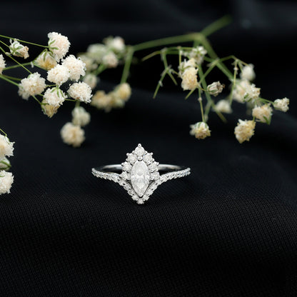 Marquise Cut Moissanite Designer Engagement Ring