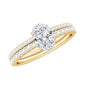 Oval Shaped Moissanite Engagement Ring with Wedding Band Set