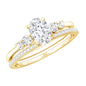 Certified Moissanite Oval Engagement Ring with Wedding Band