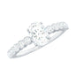 Oval Cut Moissanite Engagement Ring with Side Stones