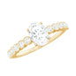 Oval Cut Moissanite Engagement Ring with Side Stones