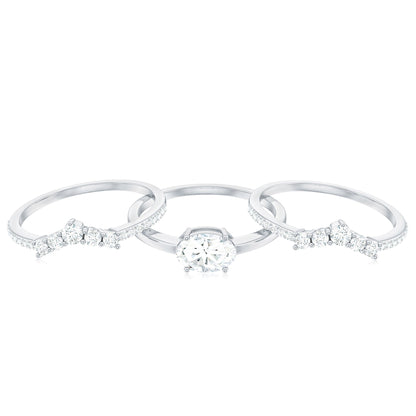 Brilliant Cut Moissanite Trio Wedding Ring Set with Certificate
