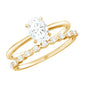 Oval Cut Moissanite Solitaire Bridal Ring Set for Women