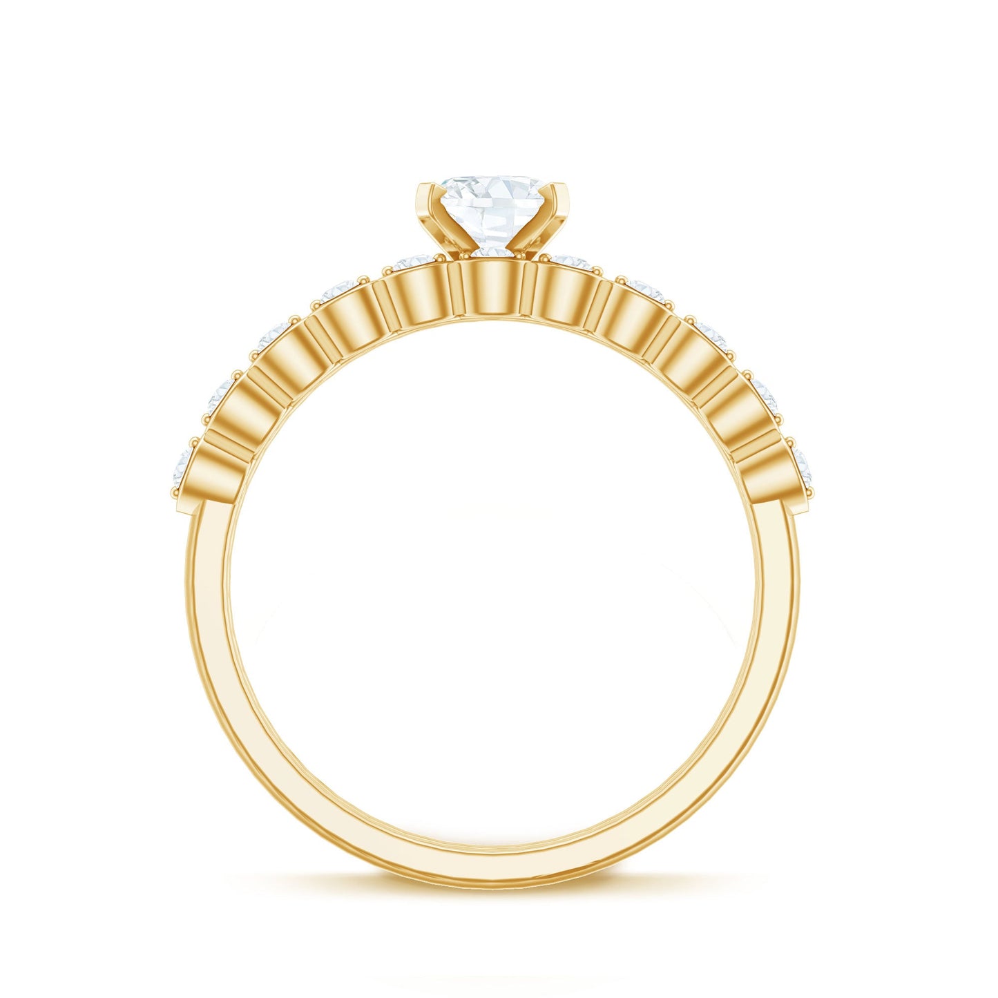 Oval Cut Moissanite Solitaire Bridal Ring Set for Women