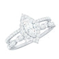 Marquise Cut Moissanite Double Band Engagement Ring with Certificate