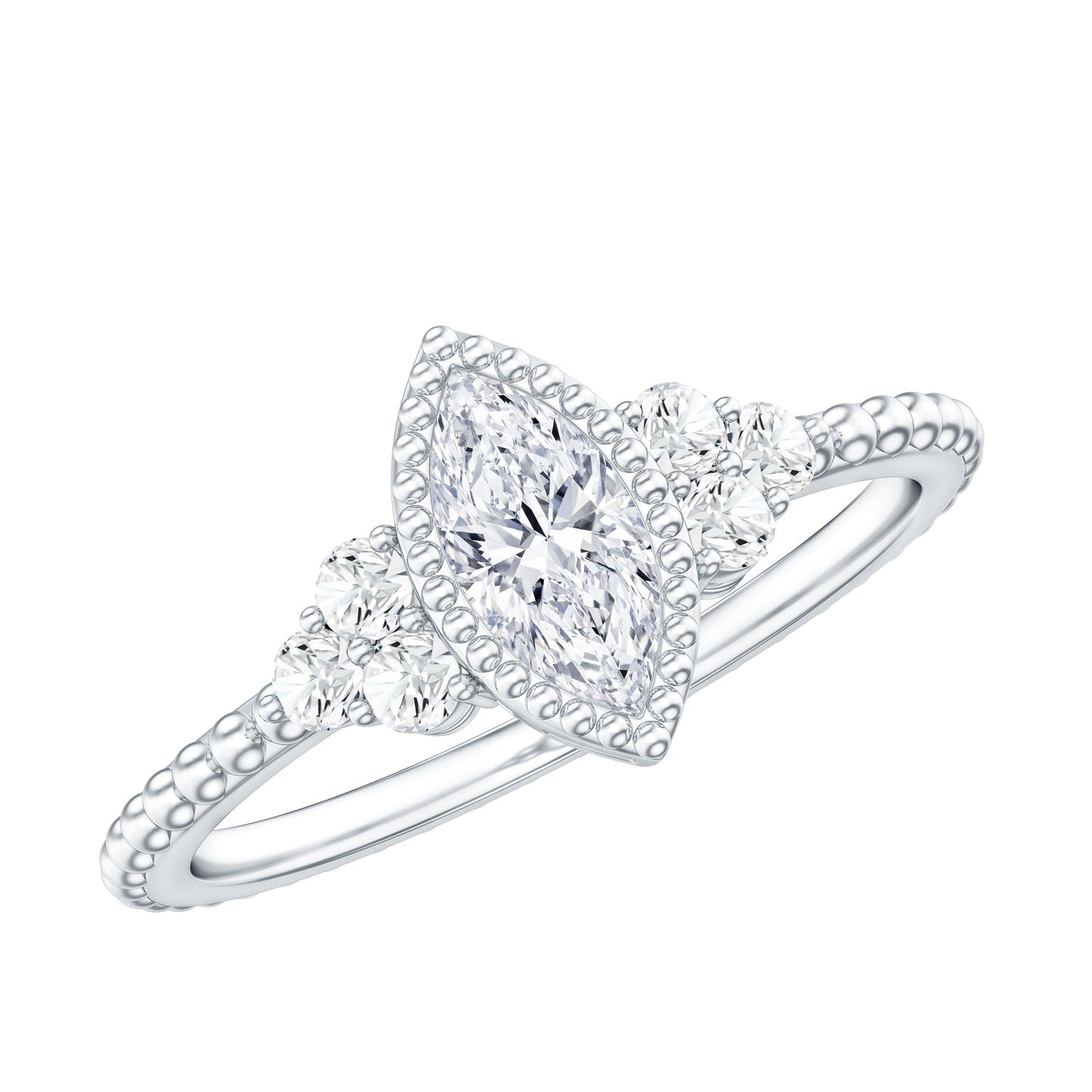 Marquise Cut Moissanite Vintage Looking Engagement Ring