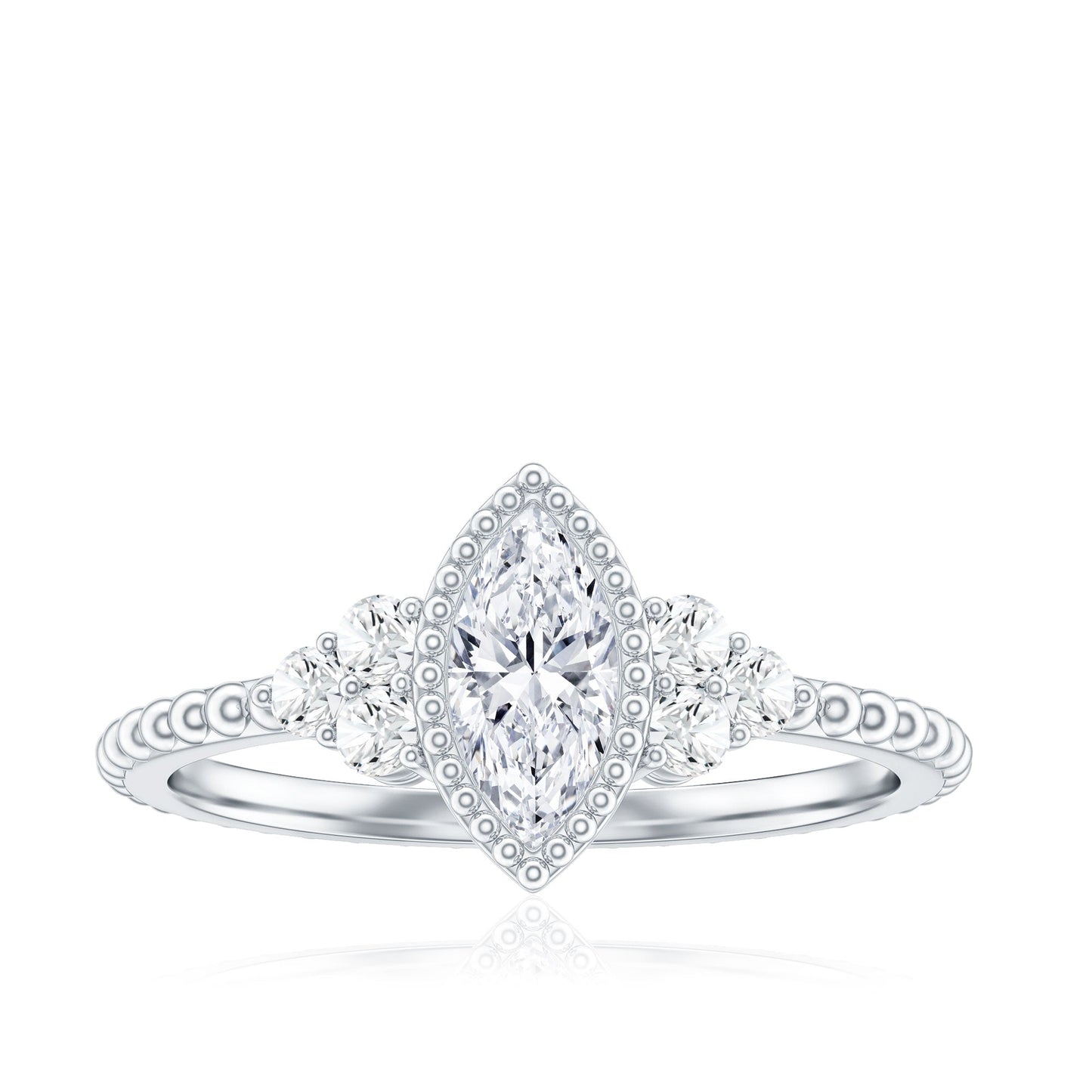 Marquise Cut Moissanite Vintage Looking Engagement Ring