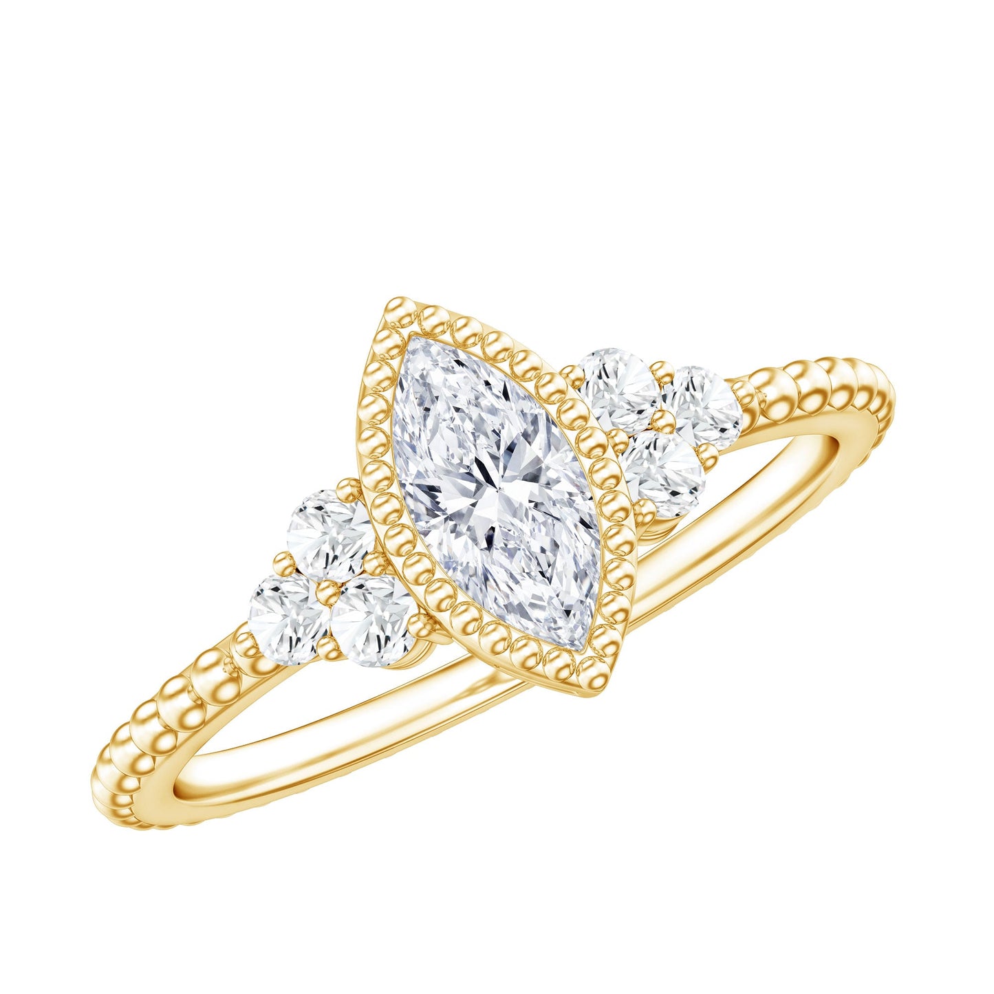Marquise Cut Moissanite Vintage Looking Engagement Ring