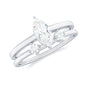 Marquise Cut Moissanite Engagement Ring with Stackable Band