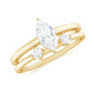 Marquise Cut Moissanite Engagement Ring with Stackable Band