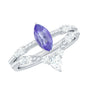 Natural Marquise Tanzanite Diamond Engagement Ring Set