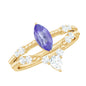 Natural Marquise Tanzanite Diamond Engagement Ring Set