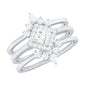 Princess Cut Moissanite Trio Bridal Ring Set with Certificate