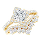 Certified Moissanite Statement Wedding Ring Set