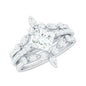 Classic Trio Bridal Ring Set with Princess and Round Cut Moissanites